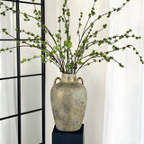 11.2" Electroplated Terracotta Rustic Ceramic Vase  with 2 Ears