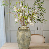 11.2" Electroplated Terracotta Rustic Ceramic Vase  with 2 Ears