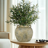 Electroplated Terracotta Rustic Ceramic Vase with Wide Belly - 8"