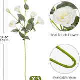 White Artificial Flowers Silk Fake Flower Flowers with Long Stem -34.5"