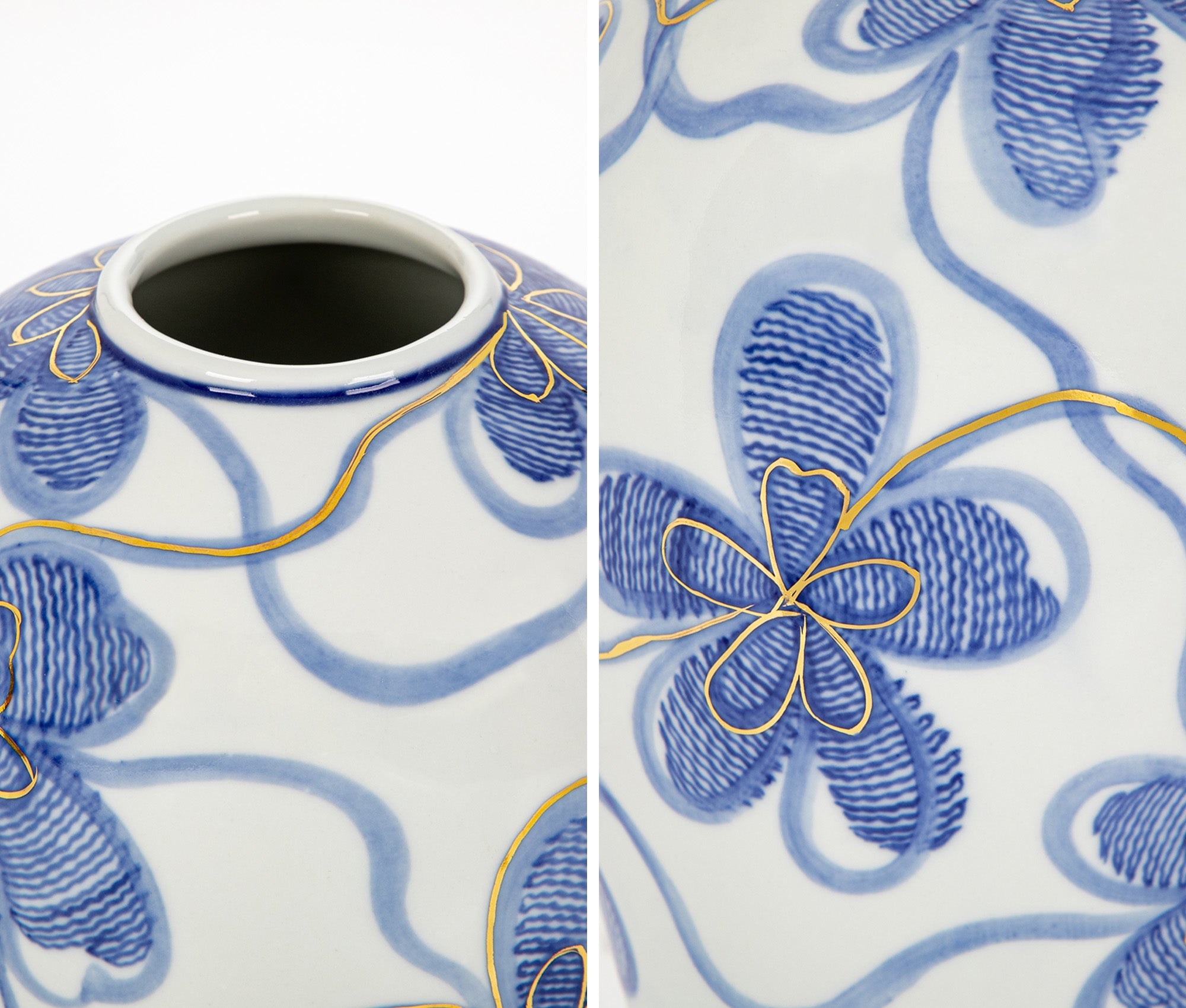Detail of Blue and White Ceramic Vase