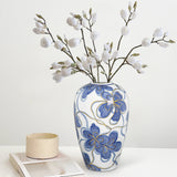 Blue and White Ceramic Vase with flowers