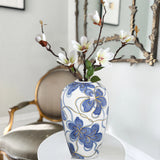 Blue and White Ceramic Vase on the table