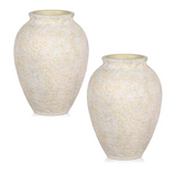 2PCS Ceramic Flowers Vase for Home Decor - Beige