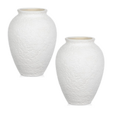 2PCS Ceramic Flowers Vase for Home Decor - White