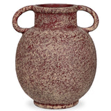 9.4" Rustic Ceramic Vase with 2 Handles - Red