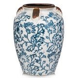 Blue and White Ceramic Vases with Ear for Floral Home Decoration