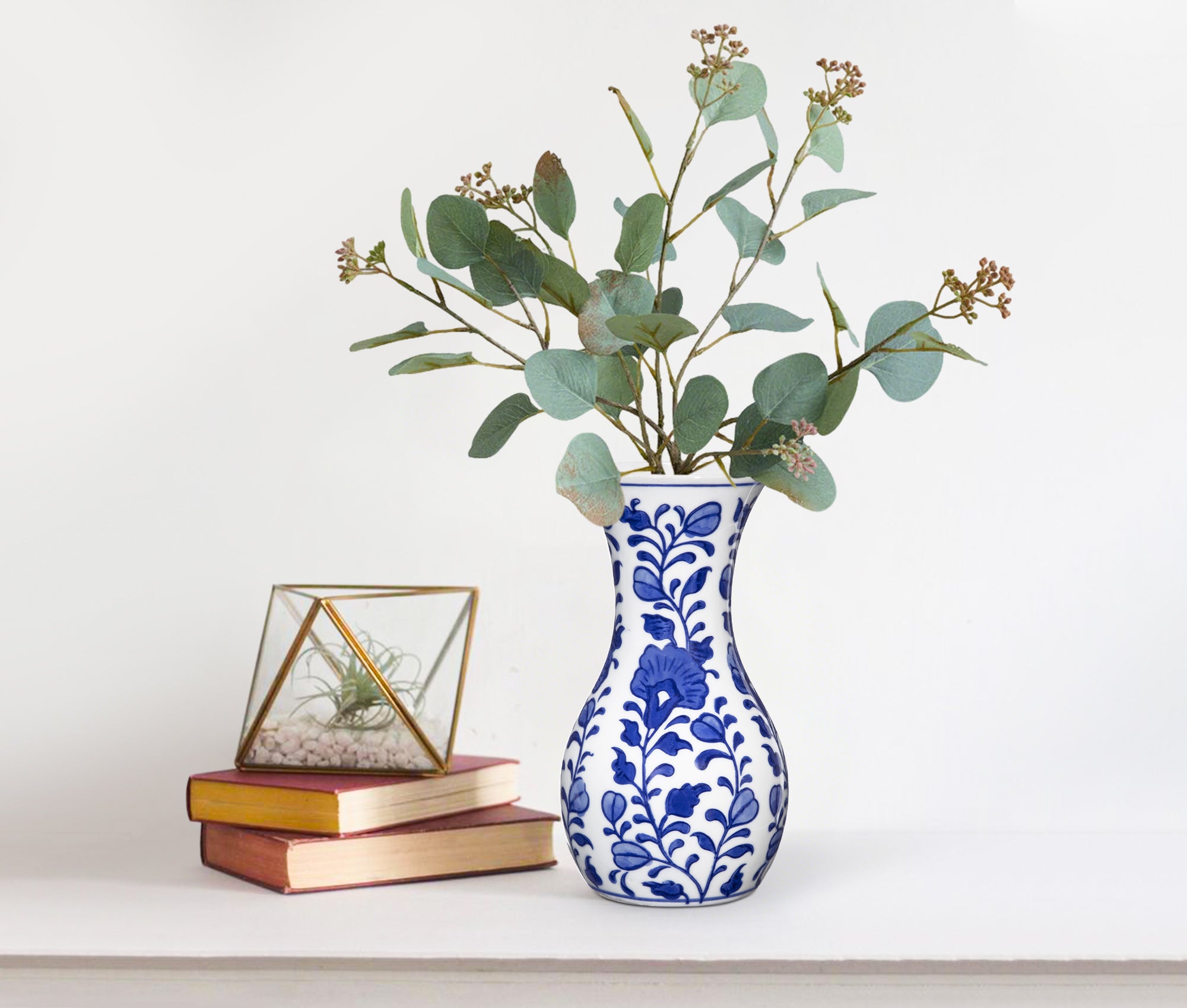 Small Blue and White Vase on the table