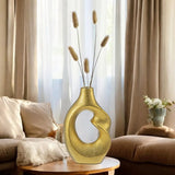 Gold Donut Ceramic Vase Set of 2