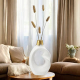 Black and Gold Donut Ceramic Vase Set of 2