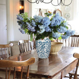 Blue and White Ceramic Vases with Ear for Floral Home Decoration