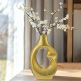 Gold Donut Ceramic Vase Set of 2