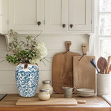 Blue and White Ceramic Vases with Ear for Floral Home Decoration