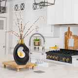 Black and Gold Donut Ceramic Vase Set of 2