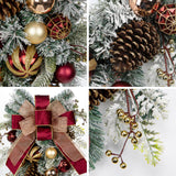 Artificial Winter Christmas Teardrop Swag Garland with Ribbons