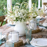 Artificial Flower White Rose Bouquet in Vase