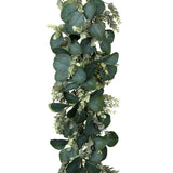 Artificial Silk Hanging Leaves Eucalyptus Greenery Garland - 6ft
