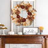 24“ Fall Artificial Silk Dahlia Flower Brown Wreaths