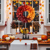 23 lnch Artificial Fall Wreath with Bay & Eucalyptus Leaves for Front Door