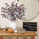 33.5" Artificial Fall Burgundy & White Leaves Stems Branches
