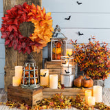 23 lnch Artificial Fall Wreath with Bay & Eucalyptus Leaves for Front Door