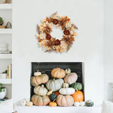 24“ Fall Artificial Silk Dahlia Flower Brown Wreaths