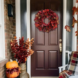Artificial Fall Wreath with Maple Bay Grape Leaves Berries - 24"
