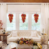 24" Fall Artificial Teardrop Swag Wreath with Maple Leaves