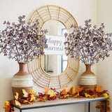 33.5" Artificial Fall Burgundy & White Leaves Stems Branches