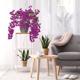 Red Artificial Bougainvillea Flowers Long Stems Branches - 33.5"