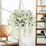White Artificial Bougainvillea Flowers Long Stems Branches - 33.5"