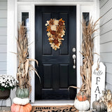 Artificial Floral Teardrop Swag with Pumpkin & Rose for Home Decor -  Light Brown
