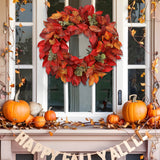22 lnch Artificial Fall Wreath with Bay & Eucalyptus Leaves for Front Door