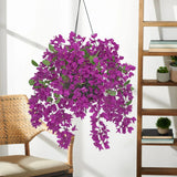Red Artificial Bougainvillea Flowers Long Stems Branches - 33.5"