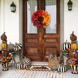 23 lnch Artificial Fall Wreath with Bay & Eucalyptus Leaves for Front Door