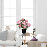 Pink Fake Peonies Artificial Flowers Potted for Home Decor