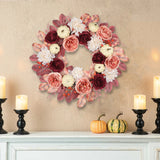 24“ Fall Artificial Silk Rose Flower Pink Wreaths