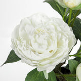 White Fake Peonies Artificial Flowers Potted for Home Decor