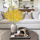 Orchids Artificial Flowers 6 Bunches Fake Silk Flowers for Decoration