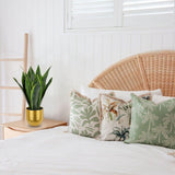 17" Artificial Snake Sansevieria Plant Potted in Gold Pot
