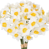 12 Stems Daffodils Artificial Flowers 2 Bunches Real Touch Fake Narcissus Flower