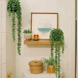 Artificial Hanging Plants Fake Hanging Plant 21" Long String of Pearls Plants