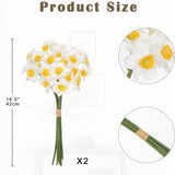 12 Stems Daffodils Artificial Flowers 2 Bunches Real Touch Fake Narcissus Flower