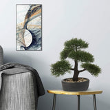 Artificial Bonsai Tree Juniper Faux Plants Indoor Small Fake Plants Decor with Ceramic Pots
