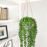 Artificial Succulents Hanging Fake String of Pearls Greenery with Planter