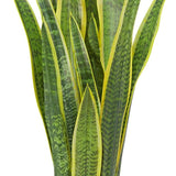 28" Artificial Snake Plant Potted Faux Sansevieria Trifasciata Plants