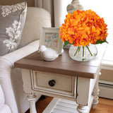 Artificial Peonies Silk Flowers Bouquet with Faux Water Vase - Orange