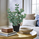 Artificial Eucalyptus Plants Fake Silk Potted Indoor - 18"