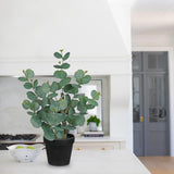 Artificial Eucalyptus Plants Fake Silk Potted Indoor - 18"