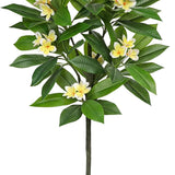 Yellow Artificial Plumeria Flowers Tree Potted with Black Pot - 4.17ft